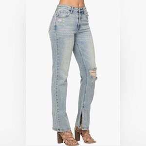 Judy Blue High-Waist Destroyed Straight-Leg Jeans Women's Size 9/29
